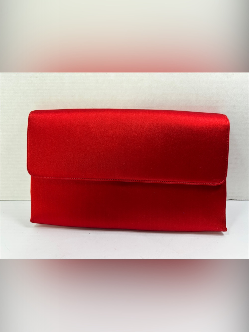 Red Satin Women's Clutch Purse Accessory Fancy Wedding Dainty
